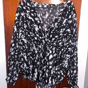 Black and white blouse